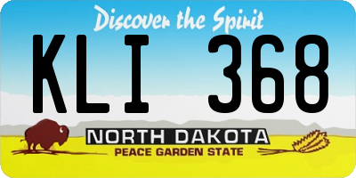 ND license plate KLI368