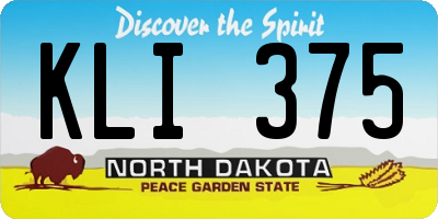 ND license plate KLI375