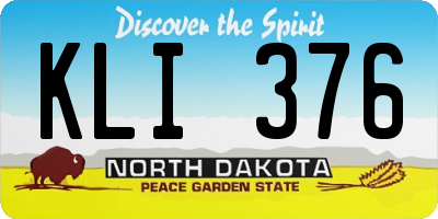 ND license plate KLI376