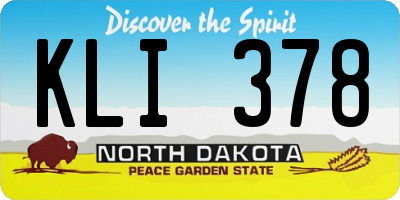 ND license plate KLI378