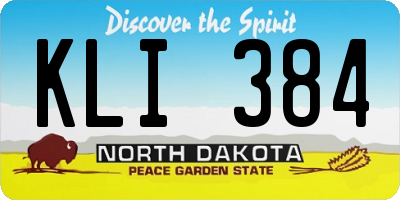 ND license plate KLI384