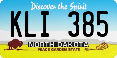 ND license plate KLI385
