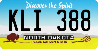 ND license plate KLI388
