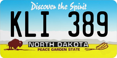 ND license plate KLI389