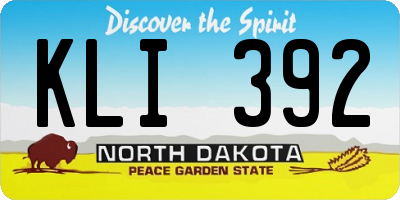 ND license plate KLI392