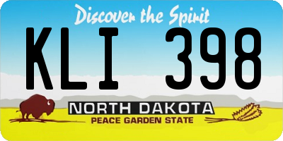 ND license plate KLI398