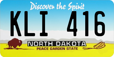 ND license plate KLI416