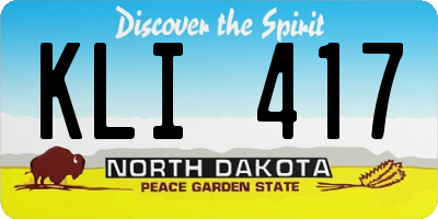 ND license plate KLI417