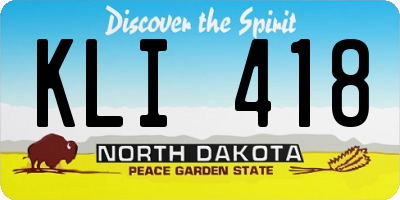 ND license plate KLI418