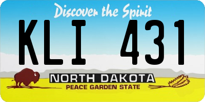 ND license plate KLI431