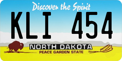 ND license plate KLI454