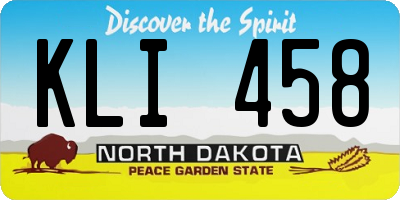 ND license plate KLI458