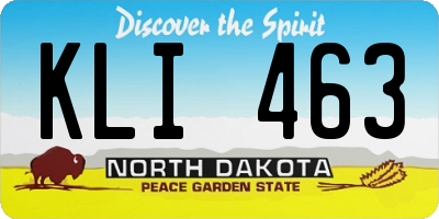 ND license plate KLI463