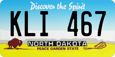 ND license plate KLI467