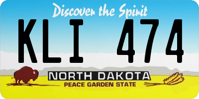 ND license plate KLI474