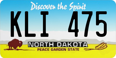 ND license plate KLI475