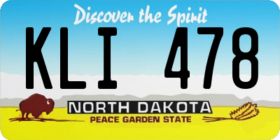 ND license plate KLI478