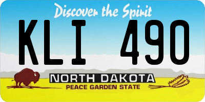 ND license plate KLI490