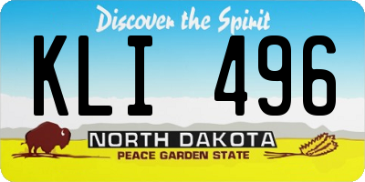 ND license plate KLI496
