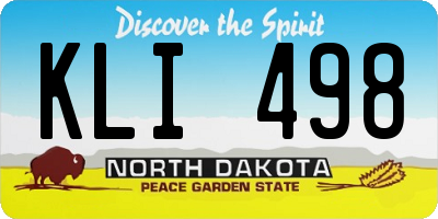 ND license plate KLI498