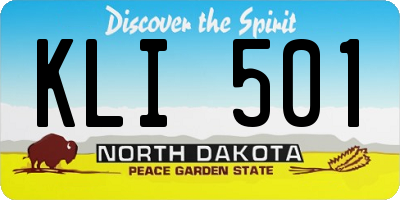 ND license plate KLI501