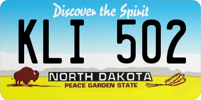 ND license plate KLI502