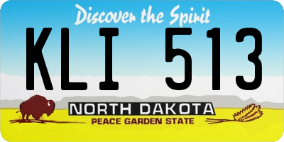 ND license plate KLI513