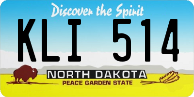ND license plate KLI514
