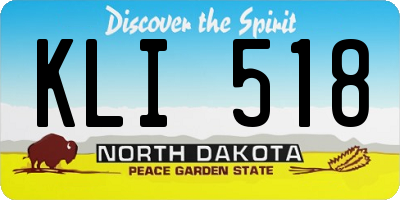 ND license plate KLI518