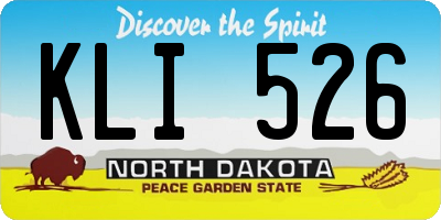 ND license plate KLI526