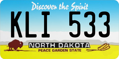 ND license plate KLI533