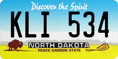 ND license plate KLI534