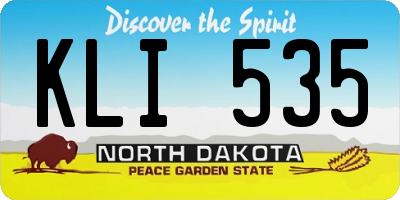 ND license plate KLI535