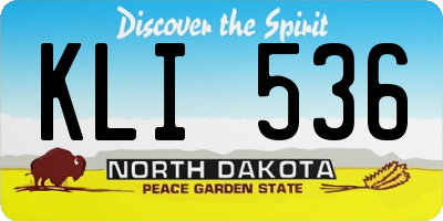 ND license plate KLI536