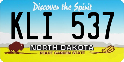 ND license plate KLI537
