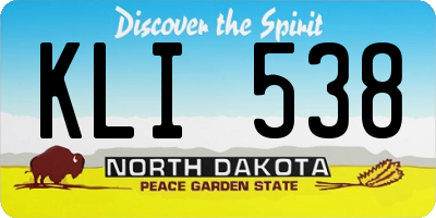 ND license plate KLI538