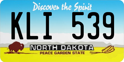ND license plate KLI539