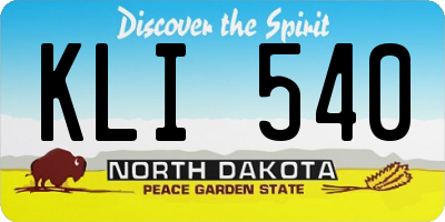 ND license plate KLI540