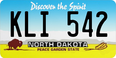 ND license plate KLI542