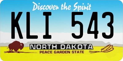 ND license plate KLI543