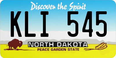 ND license plate KLI545