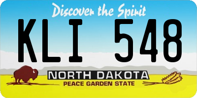 ND license plate KLI548