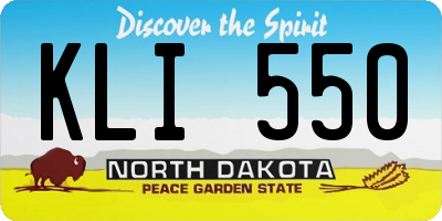 ND license plate KLI550