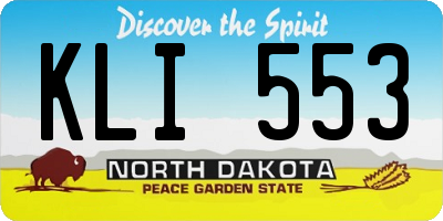 ND license plate KLI553