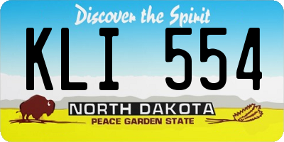 ND license plate KLI554