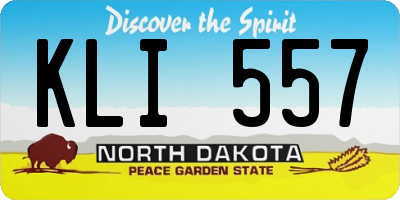 ND license plate KLI557