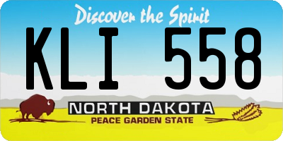 ND license plate KLI558