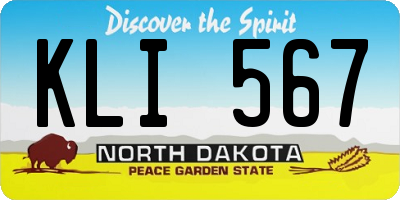 ND license plate KLI567