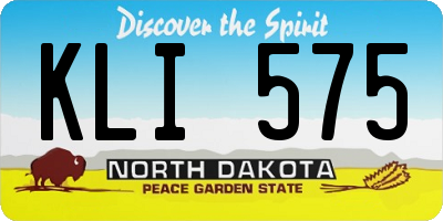 ND license plate KLI575