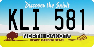 ND license plate KLI581